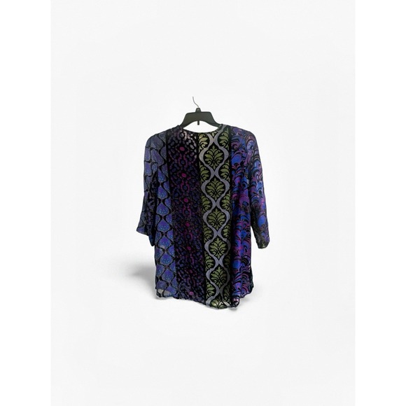Soft Surroundings Top Womens Vistosa Tunic Beaded Boho Velvet Burnout Multi S - Picture 6 of 12